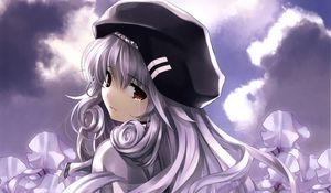 Preview wallpaper girl, sorrow, tears, hat, hair