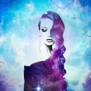 Preview wallpaper girl, space, photomanipulation, galaxy