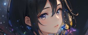 Preview wallpaper girl, space, stars, anime, art