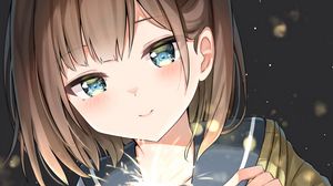 Preview wallpaper girl, sparkler, sparks, glance, anime