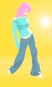 Preview wallpaper girl, sports, dance, style, jeans