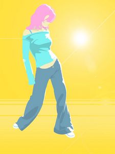 Preview wallpaper girl, sports, dance, style, jeans