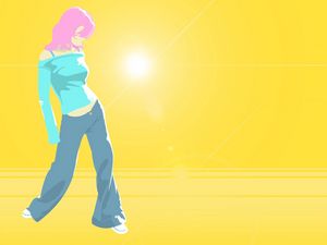 Preview wallpaper girl, sports, dance, style, jeans