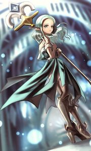 Preview wallpaper girl, staff, fantasy, anime, art