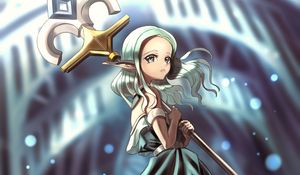 Preview wallpaper girl, staff, fantasy, anime, art