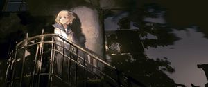 Preview wallpaper girl, stairs, anime, art