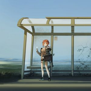 Preview wallpaper girl, stop, anime