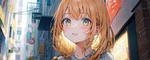 Preview wallpaper girl, street, city, anime, art
