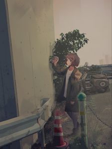 Preview wallpaper girl, street, graffiti, anime, art