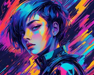 Preview wallpaper girl, strokes, bright, art