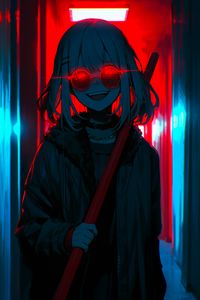 Preview wallpaper girl, sunglasses, art, anime