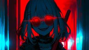 Preview wallpaper girl, sunglasses, art, anime