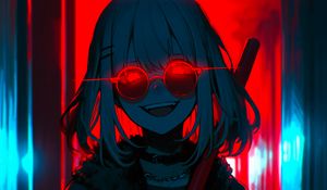 Preview wallpaper girl, sunglasses, art, anime