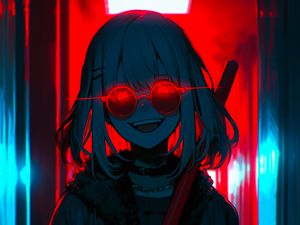 Preview wallpaper girl, sunglasses, art, anime
