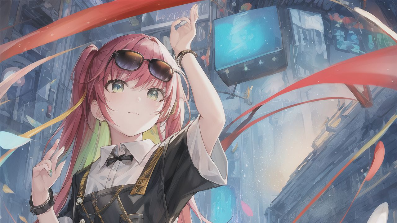 Wallpaper girl, sunglasses, gesture, tape, anime hd, picture, image