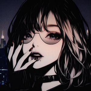 Preview wallpaper girl, sunglasses, manicure, art, anime