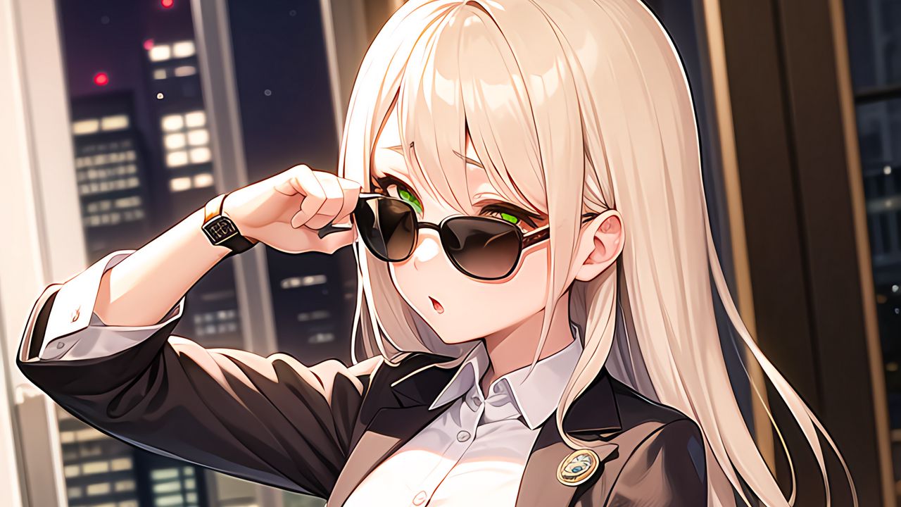 Wallpaper girl, sunglasses, style, anime