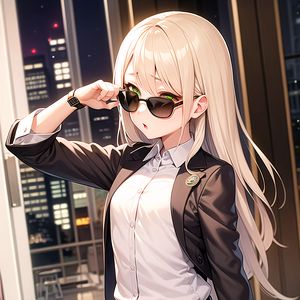 Preview wallpaper girl, sunglasses, style, anime