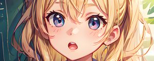Preview wallpaper girl, surprise, emotion, bow, anime
