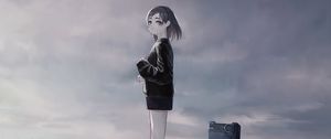 Preview wallpaper girl, sweater, anime, art, gloomy