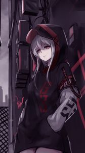 Preview wallpaper girl, sweatshirt, style, anime