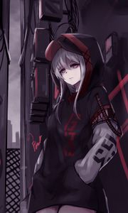 Preview wallpaper girl, sweatshirt, style, anime