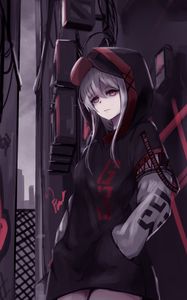 Preview wallpaper girl, sweatshirt, style, anime