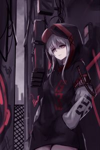 Preview wallpaper girl, sweatshirt, style, anime