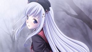 Preview wallpaper girl, sweet, hair, walk, park