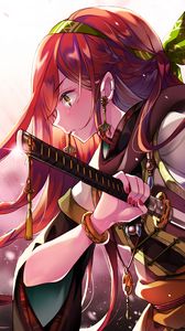 Preview wallpaper girl, sword, warrior, anime