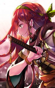 Preview wallpaper girl, sword, warrior, anime