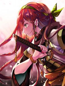 Preview wallpaper girl, sword, warrior, anime