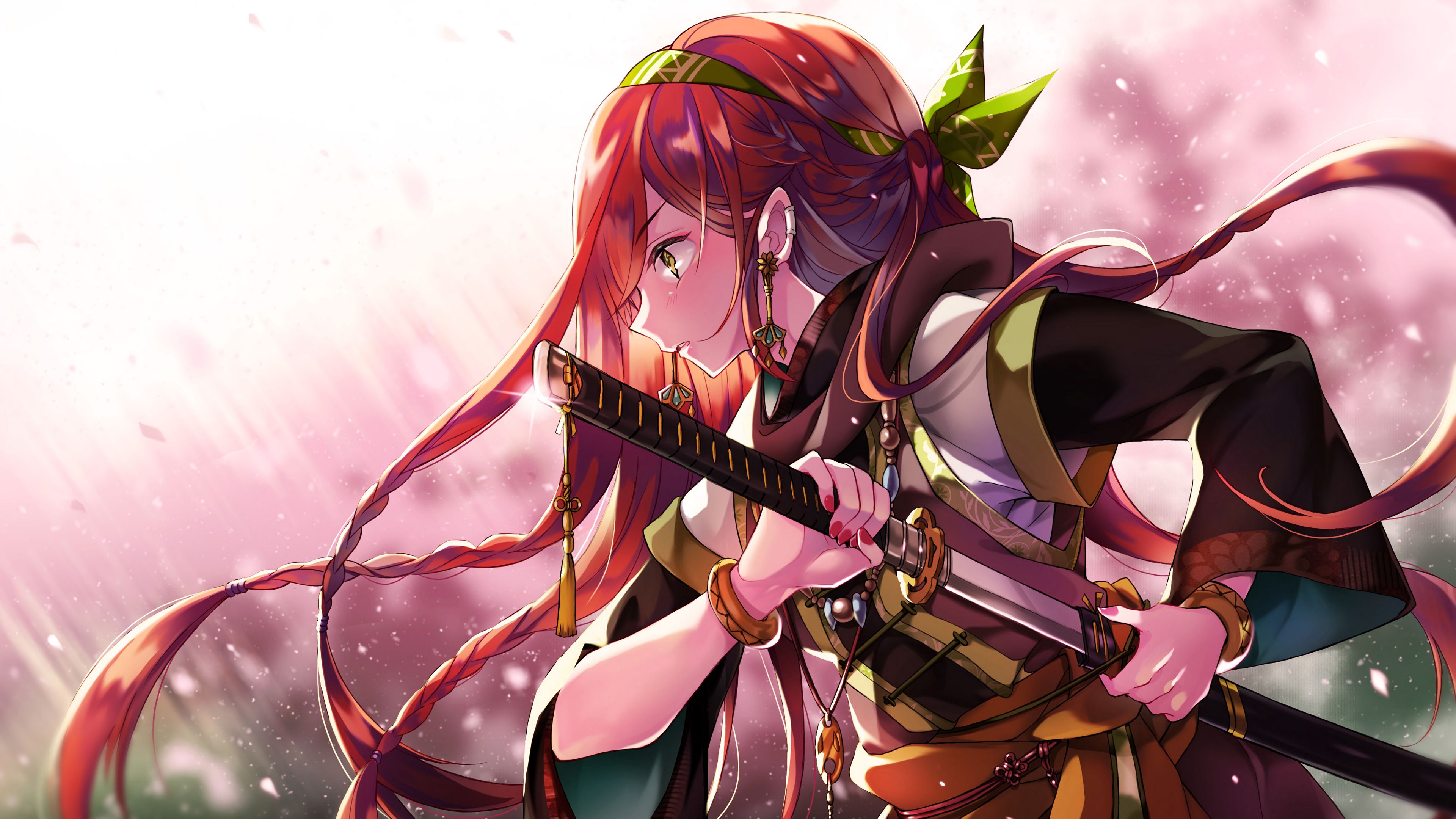 3840x2160 Warrior Anime Girl With Sword 4k Hd 4k Wallpapersimages Porn Sex Picture