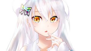 Preview wallpaper girl, take, glance, anime, art, light