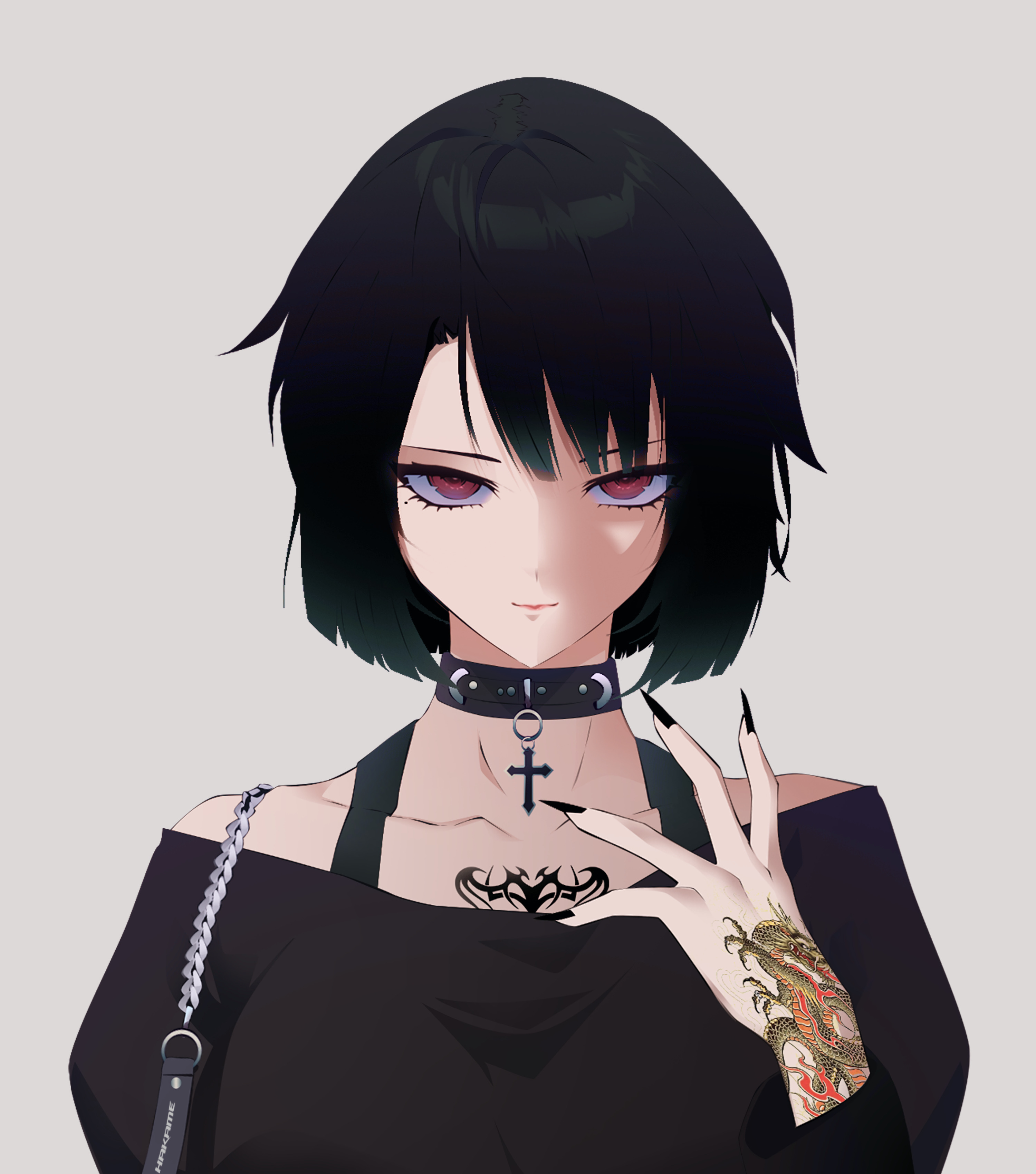 3000x3400 Wallpaper girl, tattoo, style, anime