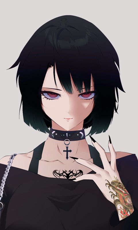 480x800 Wallpaper girl, tattoo, style, anime