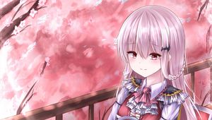 Preview wallpaper girl, tea, cup, anime, art