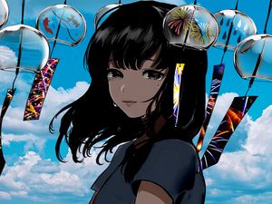 Preview wallpaper girl, tears, glance, sad, anime