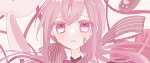 Preview wallpaper girl, tears, glance, anime, art, pink