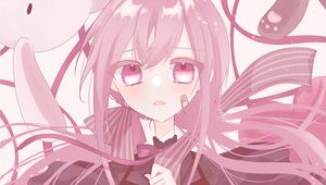 Preview wallpaper girl, tears, glance, anime, art, pink