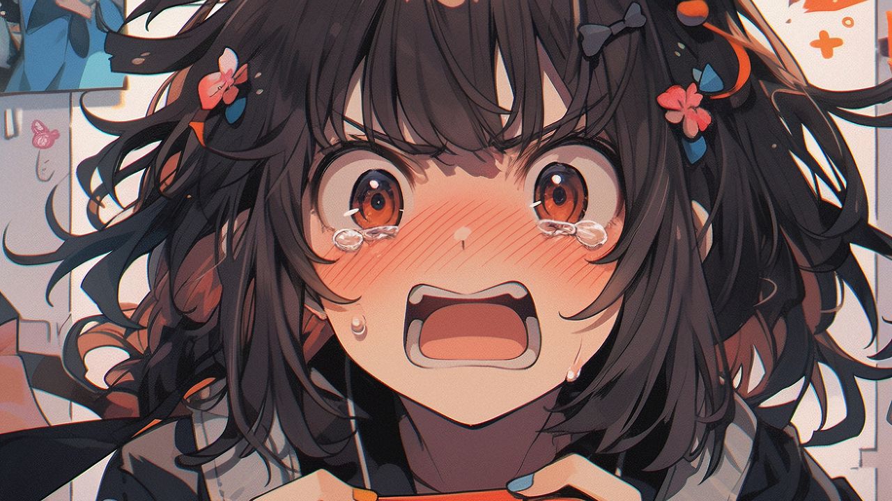 Wallpaper girl, tears, joystick, gamer, anime