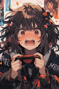 Preview wallpaper girl, tears, joystick, gamer, anime