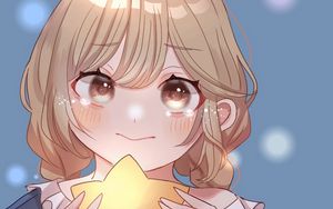 Preview wallpaper girl, tears, sad, star, anime, art