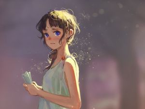 Preview wallpaper girl, tears, sad, anime