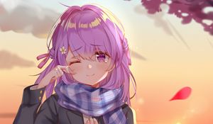 Preview wallpaper girl, tears, smile, anime, happy, art