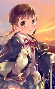 Preview wallpaper girl, tears, smile, anime, art
