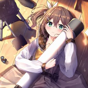 Preview wallpaper girl, telescope, anime, art