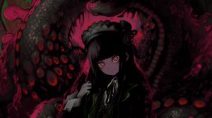 Preview wallpaper girl, tentacles, octopus, anime, art, dark