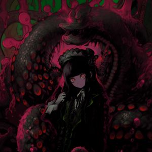 Preview wallpaper girl, tentacles, octopus, anime, art, dark