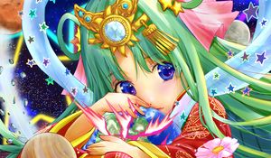 Preview wallpaper girl, tiara, stars, anime